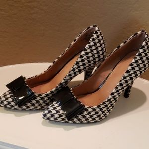 Checkered Houndstooth Bow shoes